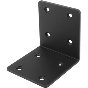 10 PCS 2-3/4" Black Steel L Right Angle Corner Brace, Countersink Heavy Duty Brackets Metal Joint for Wood Shelves, Furniture, Cabinet, Thickness 1/8", Max Load 110LB