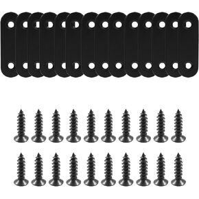 Hitefu 12PCS Straight Brace, 2" x 0.6" Flat Straight Brace Brackets, Stainless Steel Mending Joining Plate Mending Braces for Wood, Furniture, Bed Frame, Board, Shelves
