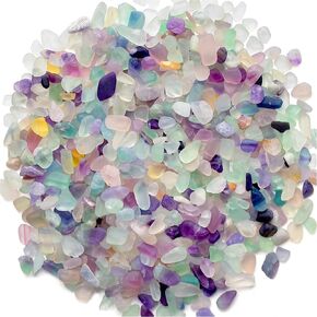 Purple Amethyst Tumbled Stone Chips Natural Crushed Chip Bulk 7mm-9mm Crystal Pieaces for Aquarium Vase Plant Fish Tank Air Plants Decoration Jewelry DIY- 0.44 Lb/200g (Fill 0.5 Cup)