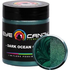 Eye Candy Premium Green Mica Powder Pigment (25g) | Multipurpose DIY Arts and Crafts Additive | Acrylic Pouring, Woodwork, Epoxy, Resin, Bath Bombs, Paint, Soap, Fishing Lures (Dark Ocean Green)