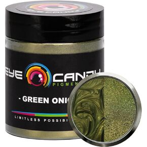 Eye Candy Premium Mica Powder Pigment “Green Onion" (25g) Multipurpose DIY Arts and Crafts Additive | Woodworking, Natural Bath Bombs, Resin, Paint, Epoxy, Soap, Lip Balm (Green Onion, 25G)