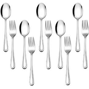 E-far 10-Piece Gold Toddler Utensils, Kid Stainless Steel Silverware Set, Children Safe Forks and Spoons Set for Self Feeding, Healthy & Non-Toxic, Mirror Polished & Easy to Clean