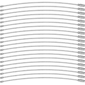 7.8 Inch Black Wire Keychain Cable,Large Nylon Coated Stainless Steel Key Ring Loop Holder,2mm Heavy Duty,20PCS