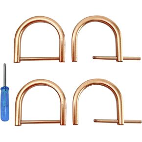 4Pcs D Ring with Closing Screw Replacement Screw Shackle Key U Shape D Rings Holder Horseshoe DIY Leather Craft Purse (Classic Gold,1inch)