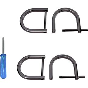 willikiva 4 قطع حلقة على شكل حرف D مع برغي إغلاق بديل ومفتاح تكبل على شكل حرف U وحامل حلقات على شكل حرف D ومحفظة جلدية يدوية الصنع (ذهبي كلاسيكي، 3/4 بوصة) in Kuwait