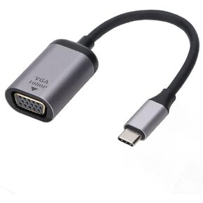 Hilitand USB-C to VGA Adapter, 1080P @60Hz USB Type C Male to VGA Female Multi-Display Video Converter for Laptops, Tablets, PC, Monitor, Projectors, Phone and TV
