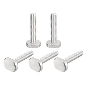 uxcell T-Slot Bolts, 5pcs M10x55mm T Slot Drop-in Stud Sliding Bolts 304 Stainless Steel T Shape Screws for T Track