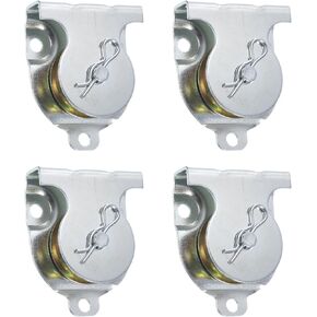 uxcell 4Pcs Wall Mounted Pulley 72mm Single Pulley Block, Iron Hanging Wire Towing Wheel, Cable Rope Runner Pulley Roller in Zinc Plated