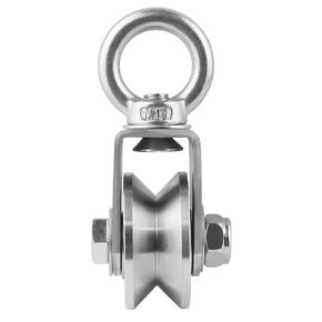 V Type Cable Pulley Wheel, Swivel Single Pulley Block, Stainless Steel, Bearing Inside, Heavy Duty Good for Pulley System Gym Equipment, Loading 1100lb in Kuwait