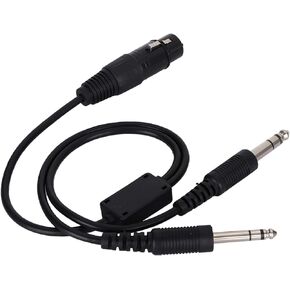Demeras Aviation Headphone Adapter Cable for Airbus XLR to GA Dual Plug 5 Pin Headset Adapter Cable Black