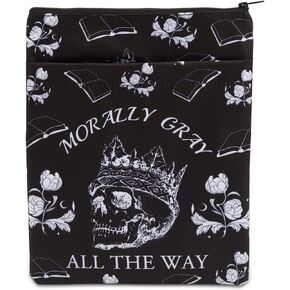 PLITI Dark Romance Book Sleeve Morally Gray Gift Smut Book Gift Morally Gray All The Way Skull Book Protector for Reader (morally Way BSBL)