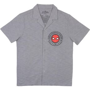 Marvel Spider-Man Boys Casual Button Down Short Sleeve Shirt for Kids and Toddlers