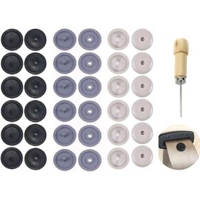 Y-Axis Seat Belt Button Buckle Clip Stop - Universal Fit Stopper Kit (Black + Beige + Grey, 18 Sets)