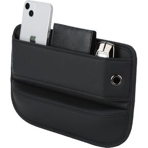 Car Seat Gap Filler, Premium Leather Car Seat Gap Filler Organizer, Multifunctional Car Front Seat Adjustable Storage Box, for Phones, Glasses, Keys, Cards