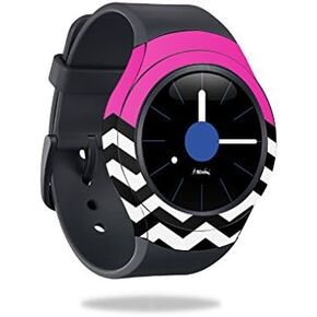 MightySkins Skin Compatible with Samsung Gear S2 Smart Watch Cover wrap Sticker Skins Hot Pink Chevron