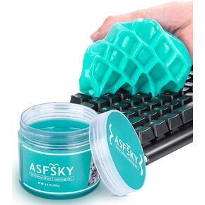 ASFSKY Car Puty Car Cleaning Gel منظف السيارة جل تفصيل أداة تنظيف الغبار المعجون للكمبيوتر اللوحي والكمبيوتر المحمول، وفتحات السيارة، والديكورات الداخلية للسيارة، والمنزل، والطابعات، ومعجون تنظيف الإلكترونيات، وشعر الحيوانات الأليفة