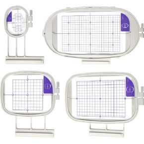 MagnaHoop Embroidery Hoops for Brother Innovis NQ1700E NQ1600E NQ3600D Dream Machine 2 VE2200 1500D V3 VM5200 Babylock Destiny Flourish Flare Embroidery Machine Hoop (4in1-B Set)