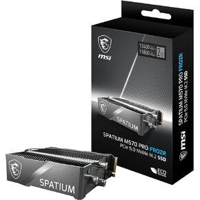 MSI Gaming SPATIUM M570 PRO PCIe 5.0 NVMe M.2 2TB FROZR Internal SSD (PCIe Gen5, NVMe 2.0, M.2 2280, Read 12400 MB/S, Write 11800 MB/S, 2TB)