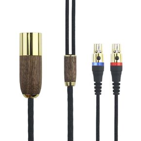 NEW NEOMUSICIA 4-pin XLR Balanced Cable Compatible with Audeze LCD-2, LCD-4, LCD-3, LCD-X, LCD-XC Headphone Upgrade Replacement Audio Cable 6N OCC Copper Silver Plated Cord Walnut Wood Shell