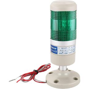 Baomain Industrial Signal Light Green AC 110V Column LED Alarm Round Tower Light Indicator Continuous Light LGP-502T Warning Light