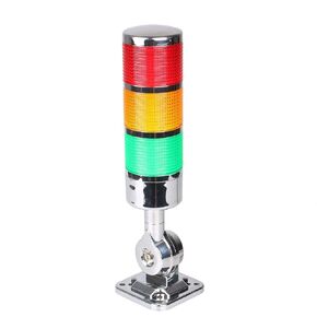 110V to 220V LED Stack Tower Lights, Industrial Warning Lights, Andon Lights, Column Signal Tower Indicator Lamp Beacon, Continuous/Flashing Light Switchable, 3 Layer (Without Buzzer)