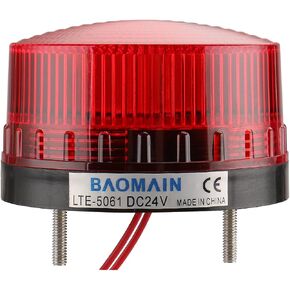 Baomain Warning Lamp LTE-5061 Industrial DC 24V LED Flash Strobe Light Red