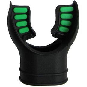 Scuba Choice Scuba Diving Ultra Black Silicone Mouthpiece with Color Tab and Regulator Tie, Green