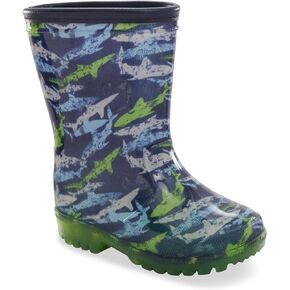 Stride Rite 360 Unisex Light-Up Misty Rain Boot, Blue Shark, Size 5