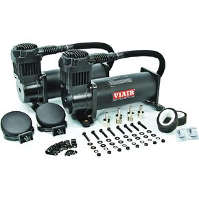 VIAIR 444C - Dual Air Compressor for Air Suspension (2 Pack) | 12V Continuous Duty Cycle Compressor for Air Tanks, Bags & Air Horns | 200 PSI, up to 10 Gallon Tank (Stealth Black)
