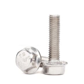 binifiMux 10pcs 5/16"-18 x 1 Serrated Flanged Hex Bolts Flange Hexagon Screws, Stainless Steel 18-8 (304), Plain Finish