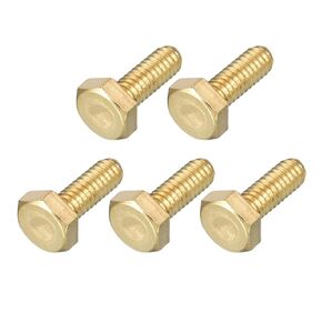 METALLIXITY Hex Head Screw Bolt (5/16-18x3/4") 5Pcs, Brass Fully Threaded Solid Brass Hex Bolts Machine Screws - for Machinery Repair