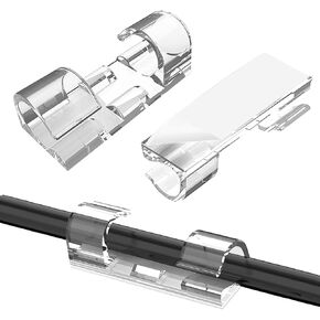 40 قطعة من مشابك الكابلات اللاصقة، مشابك كابلات ذات لاصق ذاتي قوي، حوامل أسلاك مطورة للجدار، منظم سلك قوي للسيارة، الكمبيوتر الشخصي، التلفزيون، تحت المكتب، ضوء عيد الميلاد داخلي/خارجي، (شفاف، M) in Kuwait