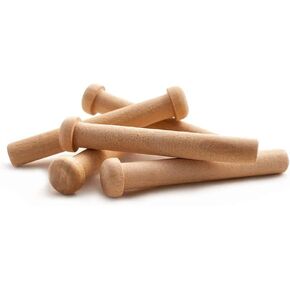 Pinehurst Crafts Wooden Axle Pegs for 3/8 Inch Hole Toy Wheels, 2-9/16" Long, Pack of 24