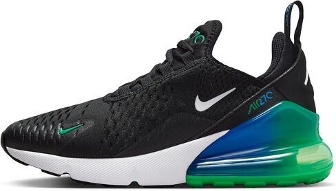 Nike Air Max 270 Big Kids' Shoes (FZ4356-001, Black/Malachite/Photo Blue/White) Size 5 in Saudi Arabia