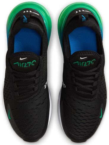 Nike Air Max 270 Big Kids' Shoes (FZ4356-001, Black/Malachite/Photo Blue/White) Size 5 in Saudi Arabia