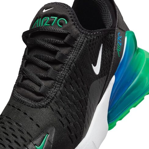 Nike Air Max 270 Big Kids' Shoes (FZ4356-001, Black/Malachite/Photo Blue/White) Size 5 in Saudi Arabia