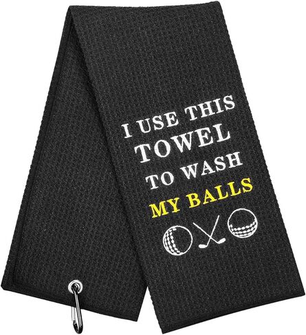 منشفة جولف مضحكة من Artpreti، كلما أصبحت أصعب في العثور على كراتي - هدايا الجولف للرجال، ملحقات الجولف للرجال، مناشف جولف مطرزة لحقائب الجولف مع مشبك، أزرق in Kuwait