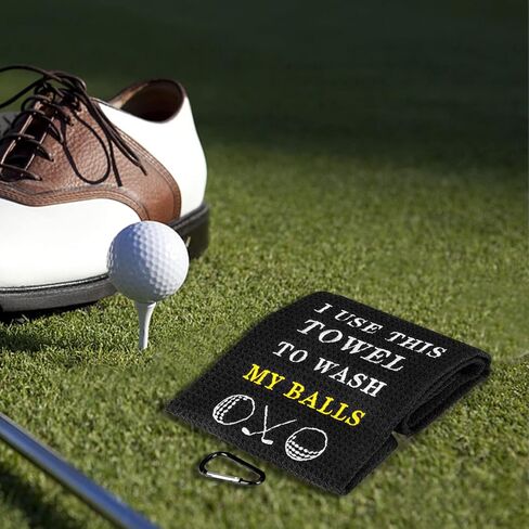 منشفة جولف مضحكة من Artpreti، كلما أصبحت أصعب في العثور على كراتي - هدايا الجولف للرجال، ملحقات الجولف للرجال، مناشف جولف مطرزة لحقائب الجولف مع مشبك، أزرق in Kuwait