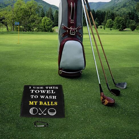 منشفة جولف مضحكة من Artpreti، كلما أصبحت أصعب في العثور على كراتي - هدايا الجولف للرجال، ملحقات الجولف للرجال، مناشف جولف مطرزة لحقائب الجولف مع مشبك، أزرق in Kuwait