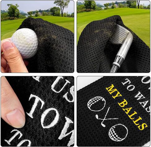 منشفة جولف مضحكة من Artpreti، كلما أصبحت أصعب في العثور على كراتي - هدايا الجولف للرجال، ملحقات الجولف للرجال، مناشف جولف مطرزة لحقائب الجولف مع مشبك، أزرق in Kuwait