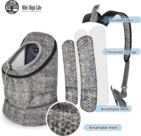 Mile High Life | Hiking Outdoor Pet Carrier Backpack | Kitty Puppy Cat Carrier | Dog Carrier for Small Dogs | Dog Backpack w Breathable Mesh with Soft Padding(Camouflage Pink, Medium (Pack of 1)) in Saudi Arabia