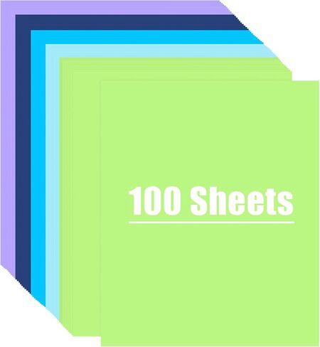 MCPINKY 100 Sheets Cardstock Paper, Colored Construction Paper A4 Card Stock Craft Paper for Card Making Kids Art Crafts Scrapbooking in Saudi Arabia