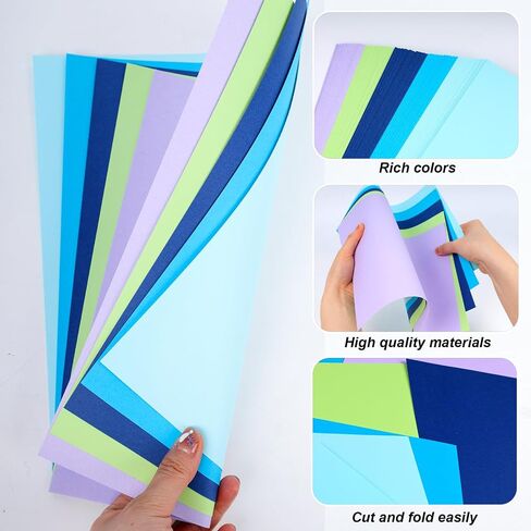 MCPINKY 100 Sheets Cardstock Paper, Colored Construction Paper A4 Card Stock Craft Paper for Card Making Kids Art Crafts Scrapbooking in Saudi Arabia