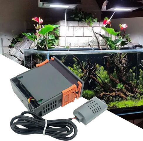 قطعتان للتحكم في درجة الحرارة والرطوبة STC-3028، AC110 ~ 220 فولت، وحدة تحكم في درجة الحرارة والرطوبة لجميع الأغراض مع شاشات عرض مزدوجة، ومخرجات مرحل مزدوجة ومستشعر مدمج in Kuwait