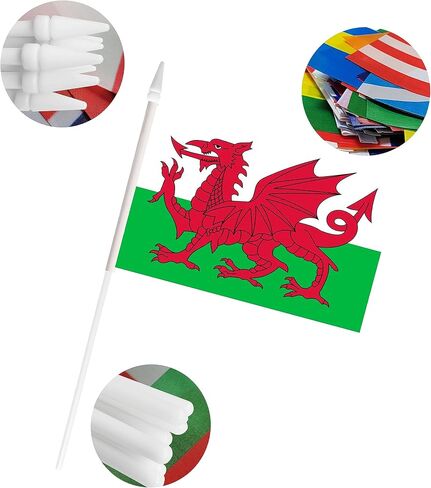 America USA Flags Hand Held Small Mini American Stick Flags Miniature US on Stick Flags with 12.6" Solid Pole & Spear Top,Party Events Celebration,School,Grand Opening,Kids Birthday,Sports Clubs,Celebration Decorations (25 Pack ) in Saudi Arabia