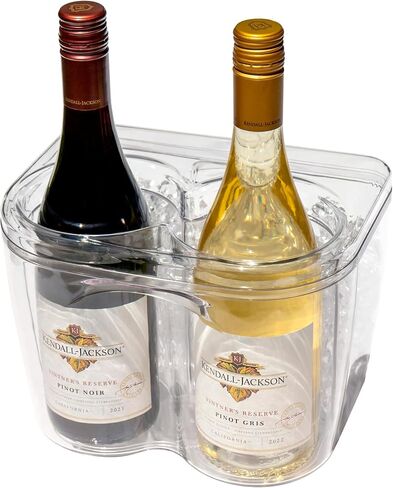 خادم زجاجات النبيذ المبرد بالثلج - مبرد زجاجات الشمبانيا والنبيذ 750 مل | دلو تبريد أنيق مقاوم للكسر للحفلات والمطابخ والحانات والأماكن الخارجية | يحافظ على برودة الزجاجات المبردة مسبقًا لفترة أطول in Kuwait