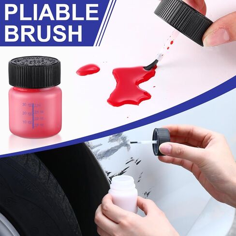 Maxcheck 60 Pcs Touch up Paint Bottles with Applicator Brush and Lids 2 oz and 1 oz Liquid Capacity Plastic Leftover Touch up Paint Container with Mixing Ball for Fixing Wall Stone Chip Car Surface in Saudi Arabia