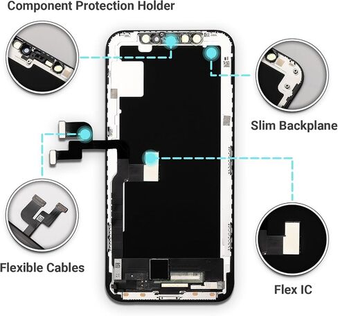 Goldwangwang for iPhone X Screen Replacement,5.8" 3D Touch LCD Screen Digitizer Replacement Fully Frame Display Assembly Set with Repair Tool kit + Tempered Glass Screen Protector + Instruction in Saudi Arabia