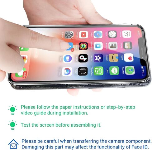 Goldwangwang for iPhone X Screen Replacement,5.8" 3D Touch LCD Screen Digitizer Replacement Fully Frame Display Assembly Set with Repair Tool kit + Tempered Glass Screen Protector + Instruction in Saudi Arabia