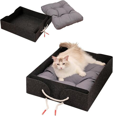 أسرة GooCare للحيوانات الأليفة للفصول الأربعة للقطط والكلاب، سرير لباد ومرتبة عالية الارتداد، مقاس كبير 23 × 20 بوصة، مصممة لتوفير الراحة القصوى للحيوانات الأليفة والنوم المثالي in Kuwait